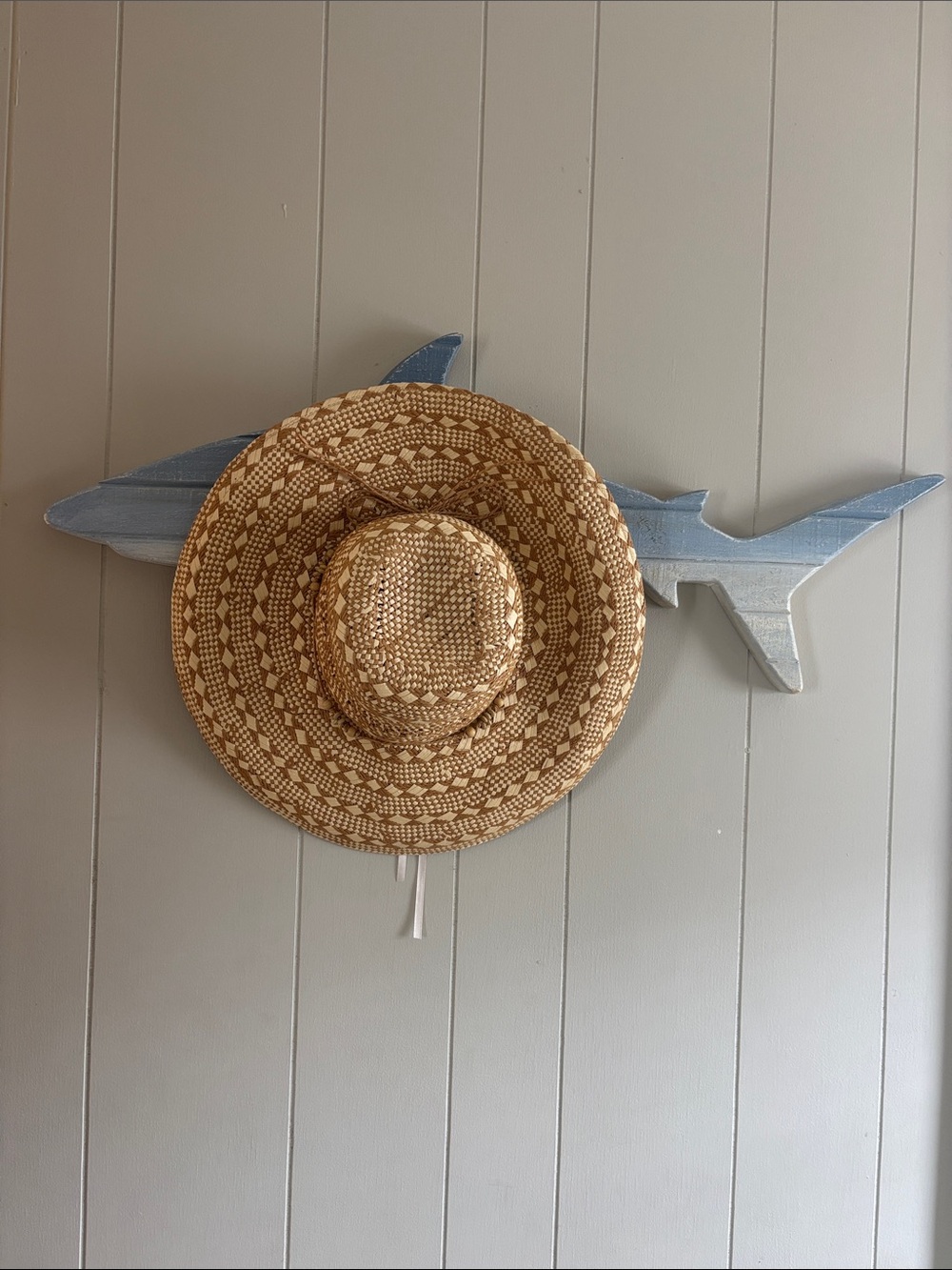 Woven Pattern Straw Sun Hat - Beige